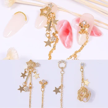 

1 Pcs 3D Nail Charms Decoration Nail Alloy Drill Chains Mixed Shape Ornament Bling Rhinestone Nail Accessories DIY Nail Art Tool