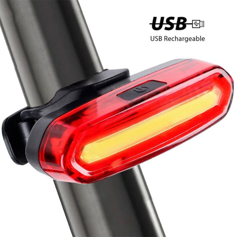 Tail Light Lamp Rechargeable Outdoor COB LED Road Bike Bicycle Cycling Rear