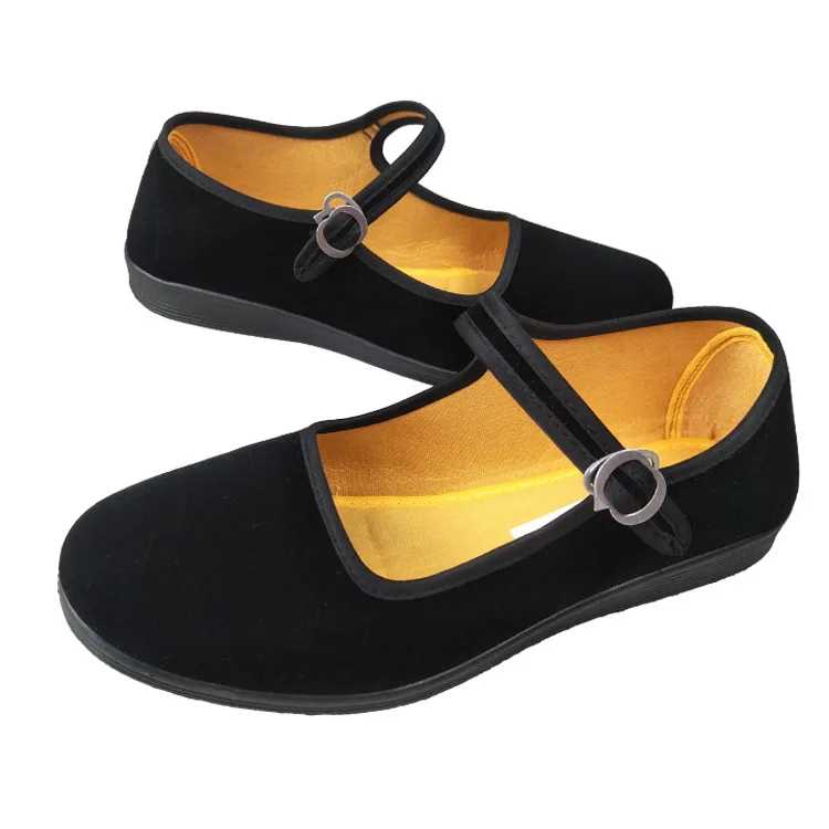 

New Style Old Beijing Cloth Shoes Women's Traditional Flat Cloth Shoes Wear-Resistant Black Generation Velveteen Anti-slip Dance