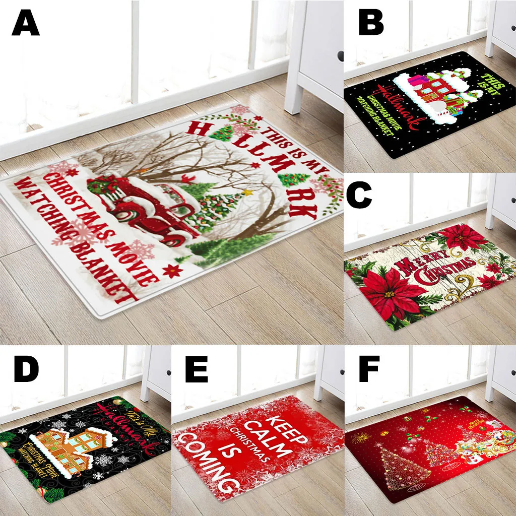 Merry Christmas украшения коврик Санта Клаус фланелевый с принтом Коврик для пола нескользящий коврик рождественские украшения для дома Прямая поставка#92940