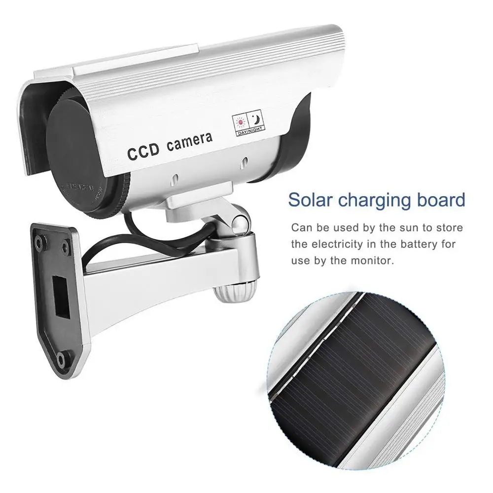 Dummy Fake Camera Solar Power Imitation High Simulation CCTV Camera Outdoor Monitor Waterproof Surveillance Camera