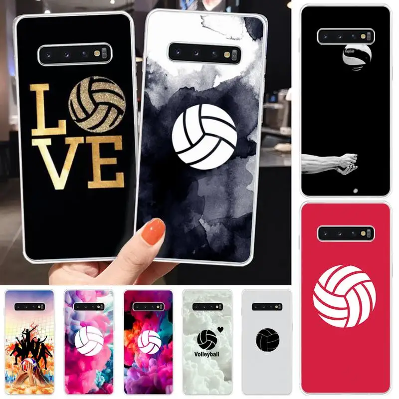 

Volleyball Cover Black Soft Shell Phone Case For Samsung S5 6 7 8 9 10 S8 S9 S10 plus S10E lite S10-5G S20 UITRA plus