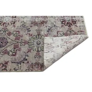 

Handmade Gray Vintage Overdyed Turkish Area Rug 150x260 Cm-4'11''X8'6''