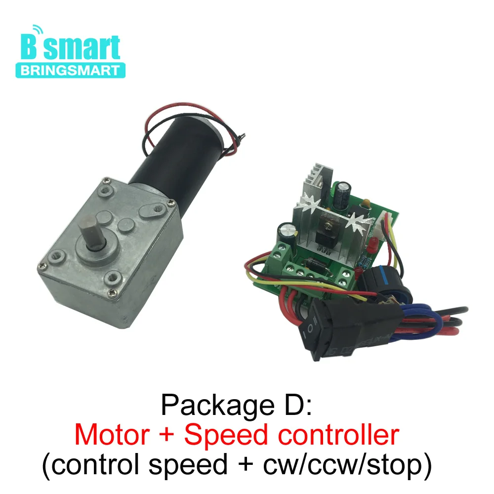 Электродвигатель редуктор BringSmart A58SW31ZY 12 В 27 об/мин 60 кг. см|high torque|worm gear motor12v dc motor |