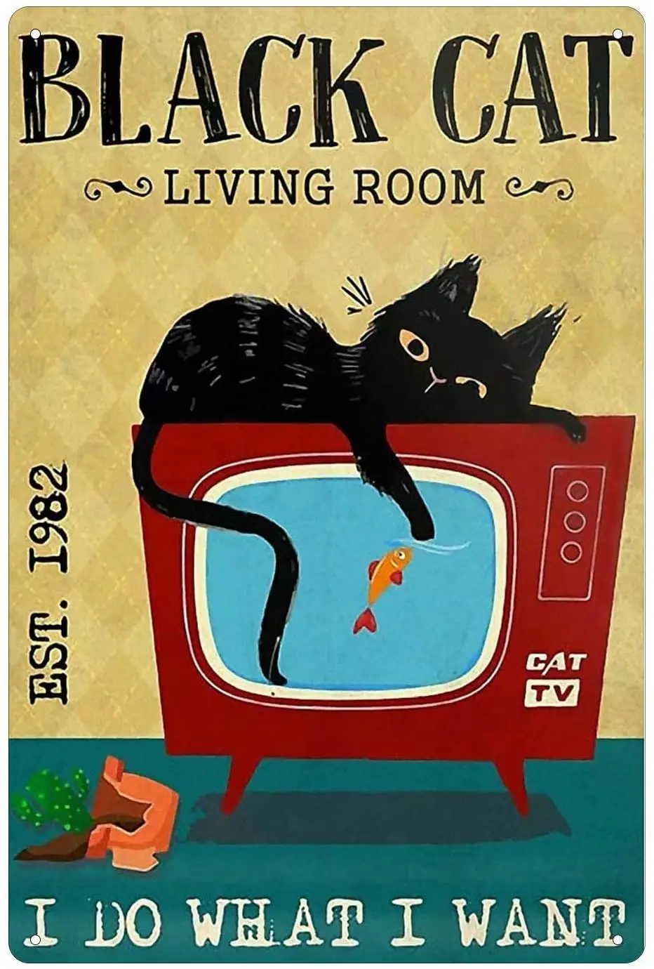 

Cat Kitty Biscuits Retro Style, Aluminum Sign Wall Art Decor Metal Sign Decoration Sign