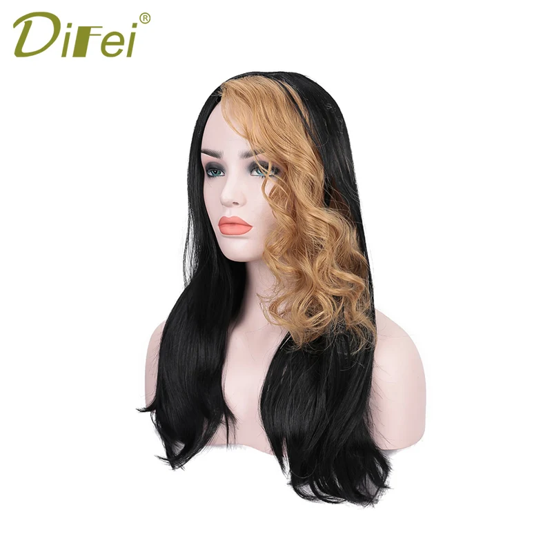 DIFEI женские волосы высокотемпературный синтетический парик длинный волнистый