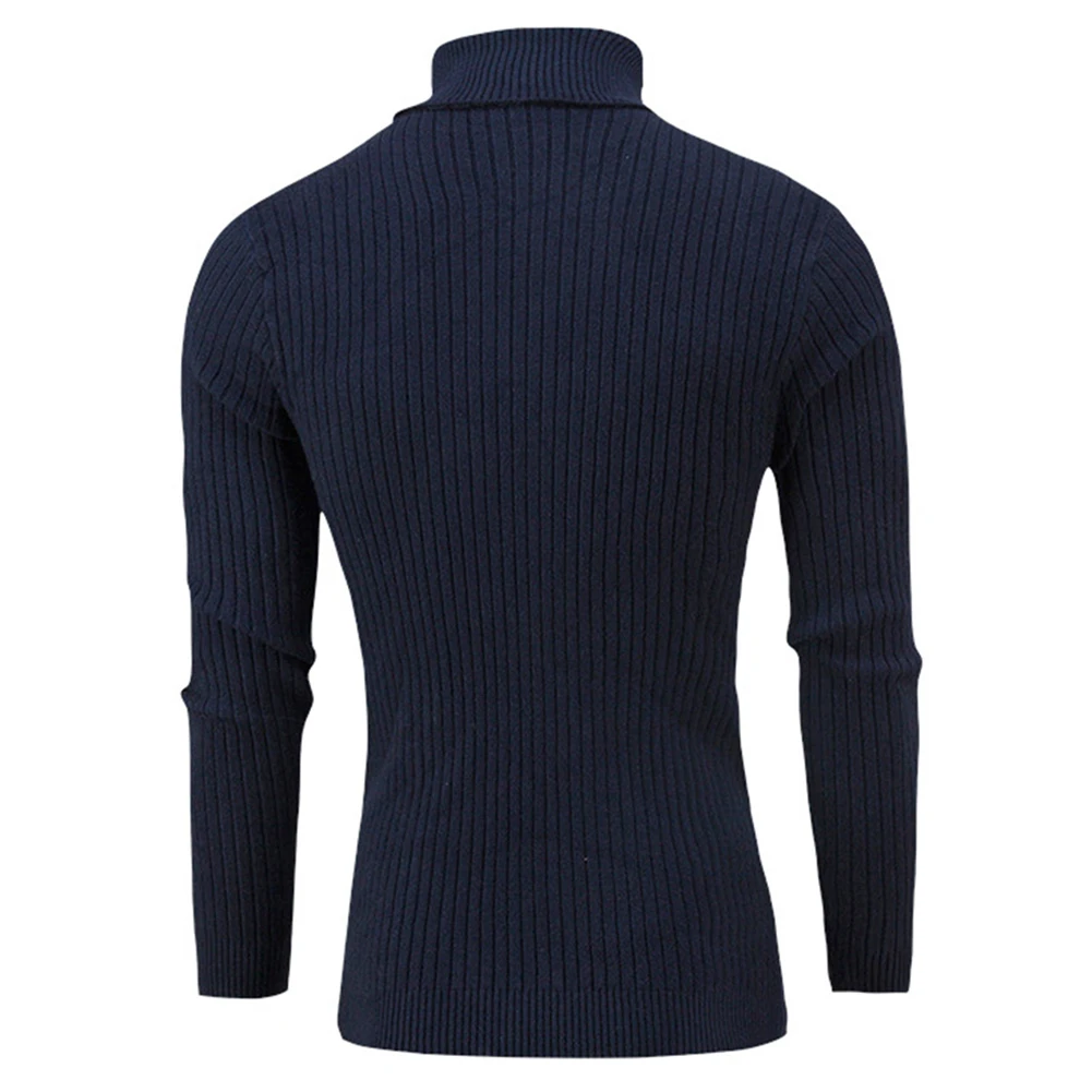 Turtleneck Men Sweater Casual Men Autumn Solid Color Turtle Neck Ribbed Twist Sweater Bottoming Shirt For Men's Clothings