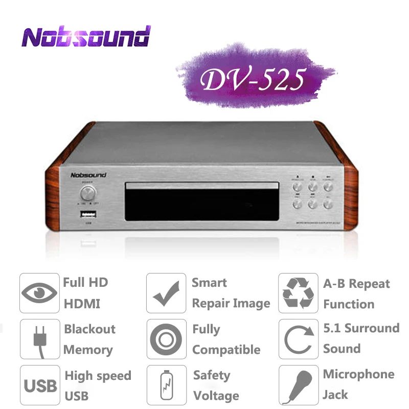 Nobsound DV525 DVD Player CD USB Video 