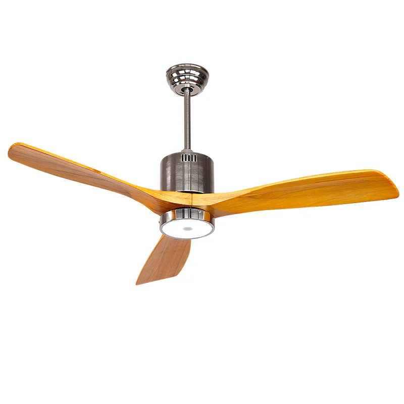 

52 inch Antique ceiling fan light with remote control minimalism modern fan style LED lamp solid 3 wooden blades 52inch