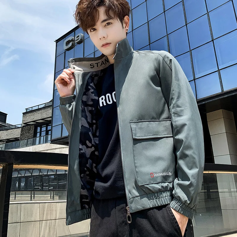 

Coat Men Spring And Autumn INS Fashion 2020 New Style Korean-style Trend Casual Tooling Jacket on Clothes Spring Men'S Wear