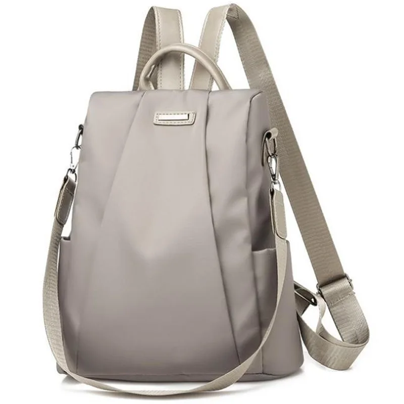 

Simple Fashion Ladies Backpack Nylon Anti-Theft Multifunctional Shoulder Bag Khaki