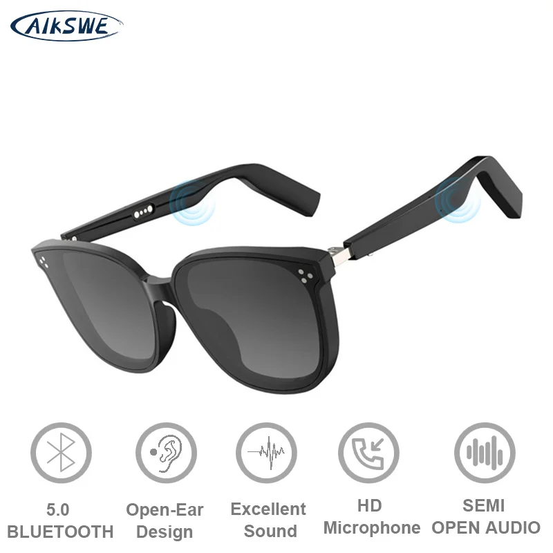 AIKSWE Smart Eyewear Audio Sunglasses Polarized lens Wireless Stereo Music Hands-Free With HD Mic Surround Sound Sports Headset