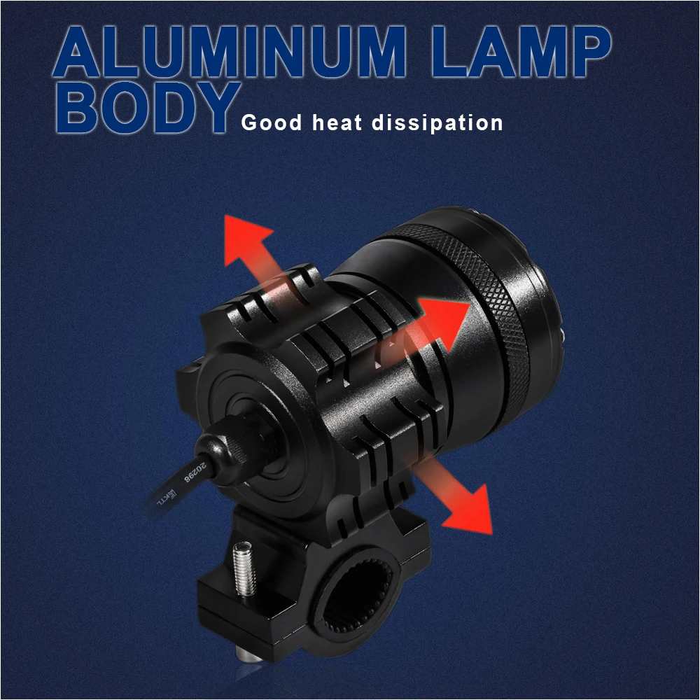 Светодиодный мото rcycle головной светильник, полностью алюминиевый корпус, мото светодиодные лампы, мощный мото перекрестный Точечный светильник для мото rcycle, дорожный белый светильник 12 В