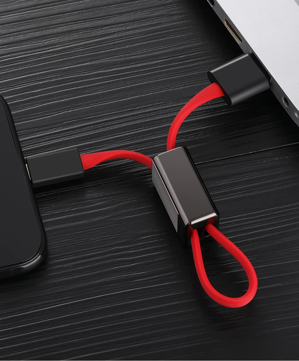 2 в 1 брелок USB кабель для iPhone XS 8 7 6 Мини USB кабель для iPhone 6 7 8 XS Max алюминиевый сплав брелок зарядный кабель