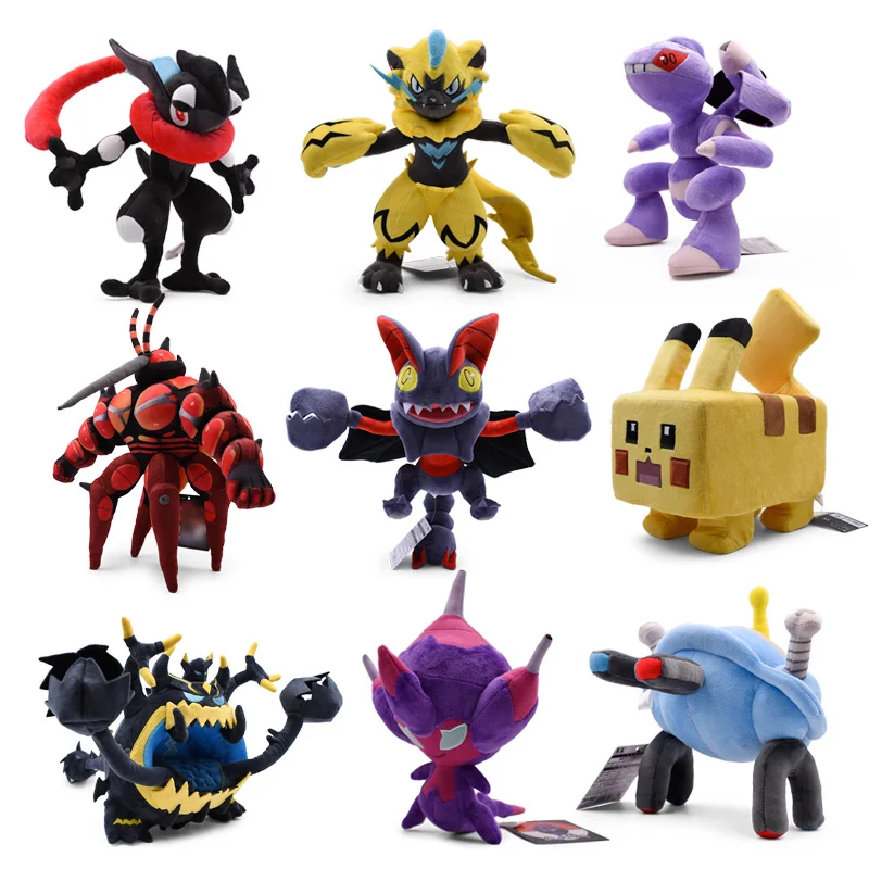 Аниме Greninja Magnezone Zeraora Gliscor pikqchu Poipole Guzzlord Buzzwole Genesect плюш мягкая игрушка Рождественский подарок