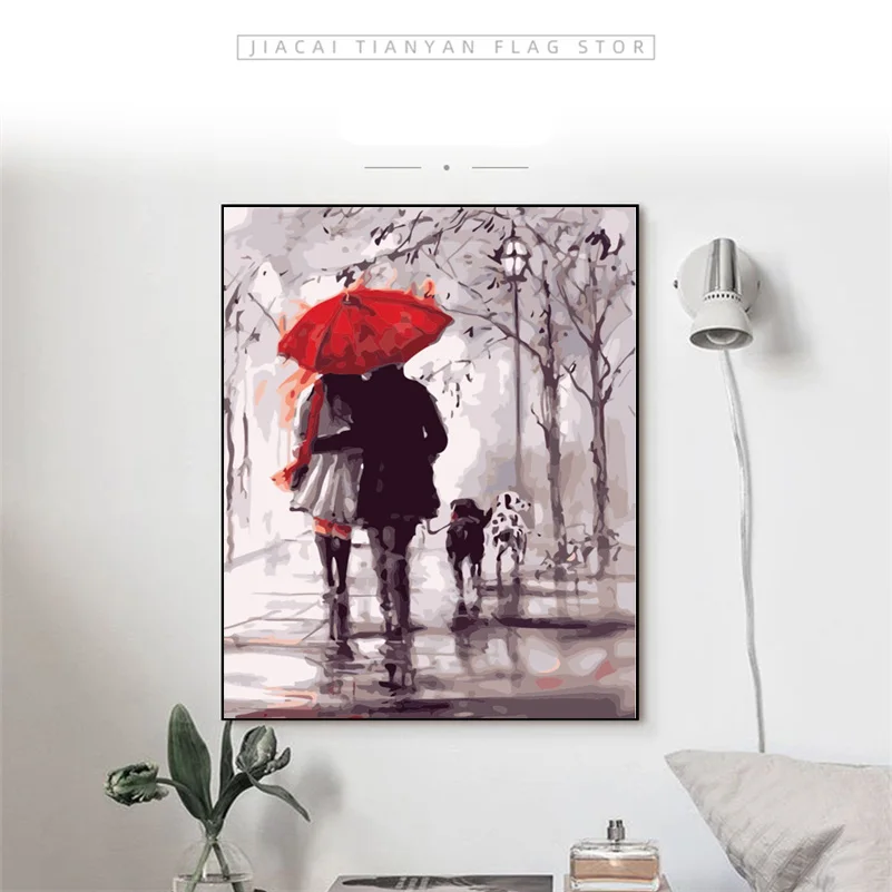Art Picture DIY Painting By Numbers For Lovers Gift Digital Oil Canvas Drawing Coloring By Numbers Modern Home Wedding Decor