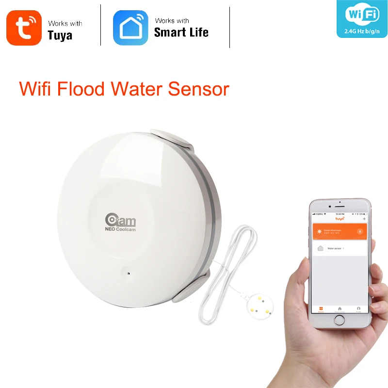 Смарт датчик утечки воды NEO Coolcam Wi Fi с оповещениями об уведомлениях от приложений