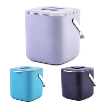 

Plastic Kitchen Food Waste Trash Can Compost with Drainer Rubbish Container Organizer Accessories Tools