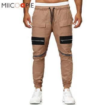 

Multiple Zipper Pocket Cargo Pants Men New Casual Drawstring Mens Joggers Pants Fitness Hip Hop Streetwear Pantalones Hombre 4XL