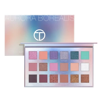 

O.TWO.O 18 Colors Eyeshadow Palette Pigmented Powder Easy to Blend Rich Color Aurora Borealis Eye Shadow Makeup
