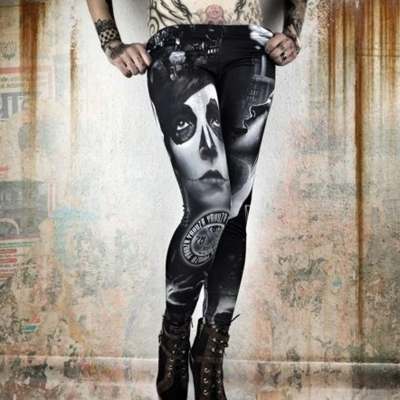 Sfit Fashion Print Unique Fitness Woman's Yoga Pants High Waist Slim Leggings Push Up Gym Wear Sexy Slim Leggins  slim Pants