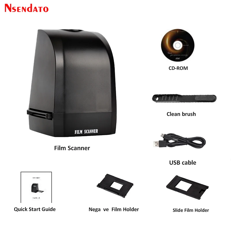 14MP/22MP High-Resolution Photo Foto Film Scanner Convert 35 mm 8 mm Color  2.4 LCD Slide Viewer Film Digital Negative Scanner