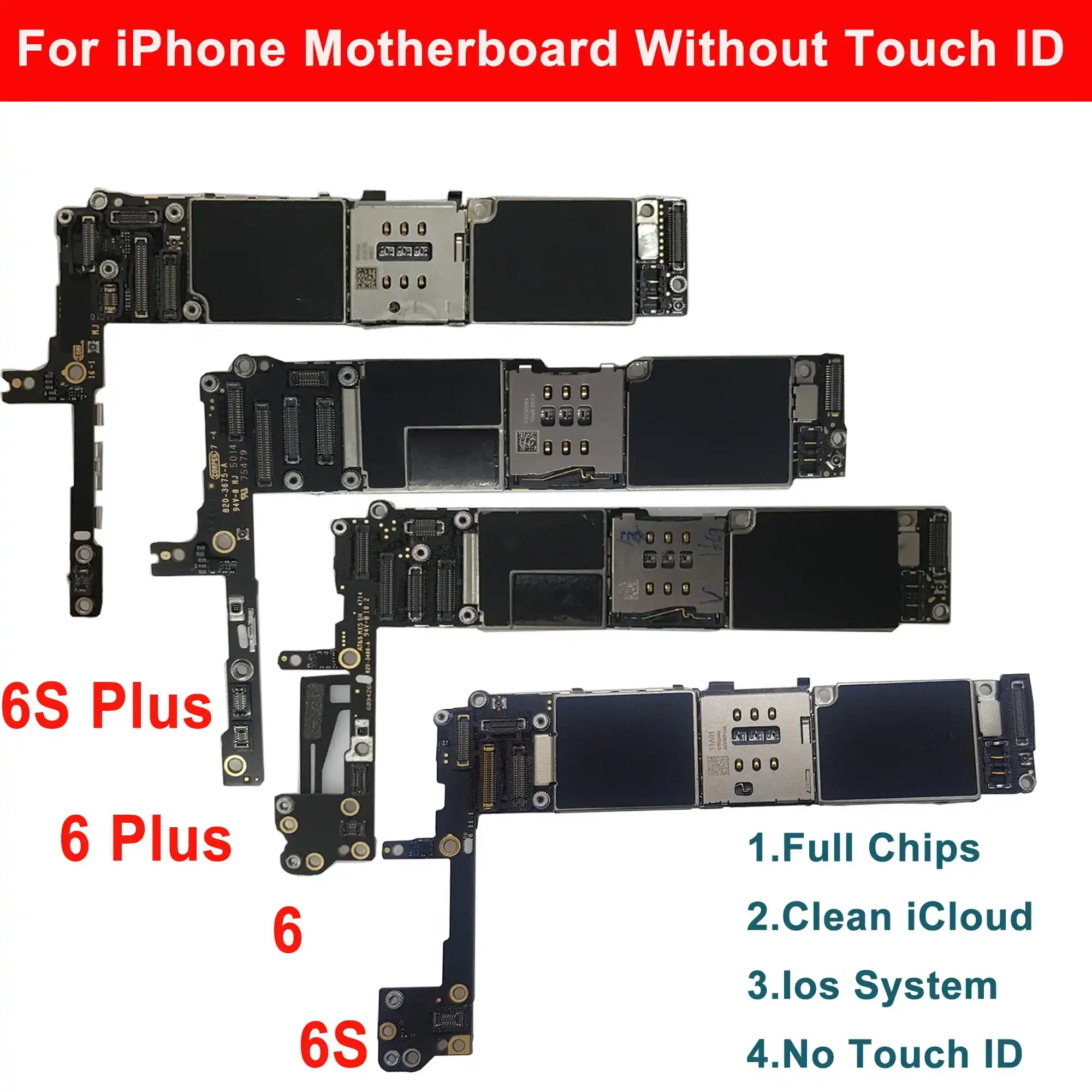 Carte Mere Pour Iphone Avec Icloud Deverrouille Pour 6 6s Plus 16 Go 32 Go 64 Go 128 Go Tableau Logique Sans Bouton D Accueil Touch Id Aliexpress