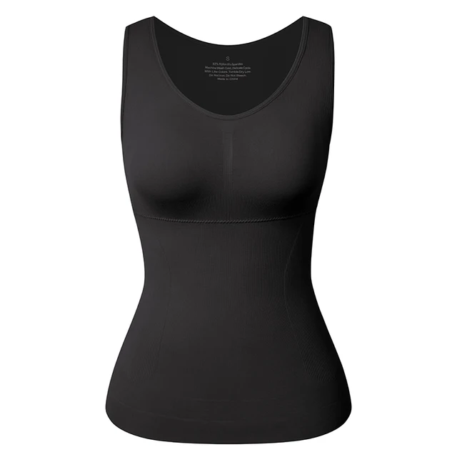 SHAPERMINT Camisole à encolure dégagée pour femme – Débardeur à effet  gainant – Vêtement de maintien, Noir, 4TG : : Mode