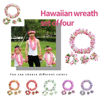 

Hawaiian Garland Set Artificial Tropical Party Flower Banner Kit Summer Costume Accessory Hot Sale