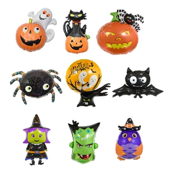 

10pcs Mini Cartoon Halloween Foil Balloons Bat Spider Pumpkin Ballon Inflatable Toys Air Balloons Halloween Decorations Globos