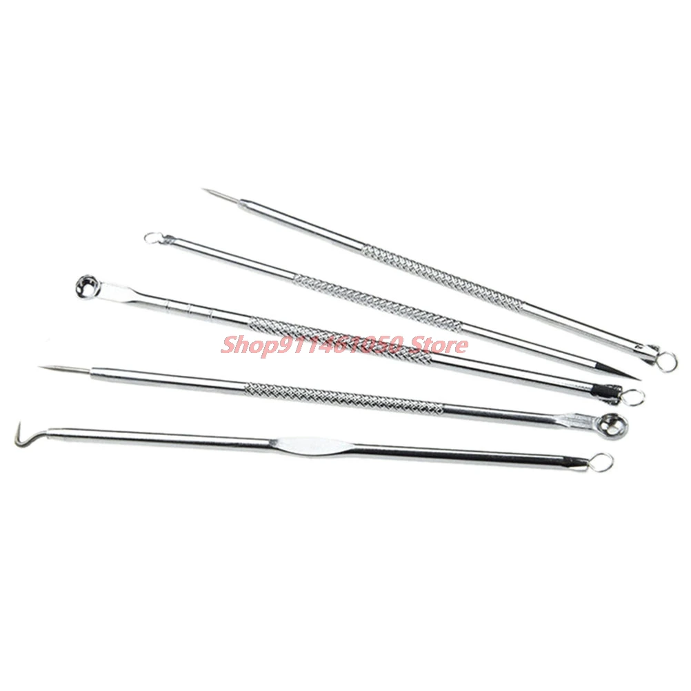 5Pcs Blackhead Extractor Black Dots Cleaner Acne Blemish Remover Needles Set Black Spots Pore Cleanser Tools New blackhead acne needle cell pimples blackhead clip tweezers extractor blemish skin comedone acne beauty care tool face black y8q5