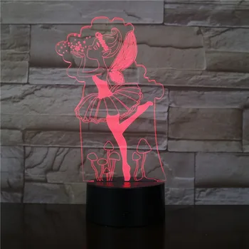 

Fairy Angle Girls Gift LED Night Lamp Acrylic Plate 3D LED Touch Base Sweet Gift for Lovers Decor Lamp Dropshipping 3D-3041