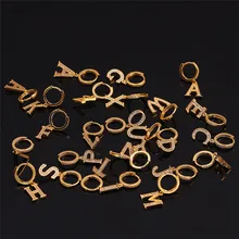 1 шт. Изящные серьги 26 Английских Букв, алфавит, CZ, Висячие хрящи, серьги-кольца, начальные Серьги Для Пирсинга Ушей, подвески для мужчин wo