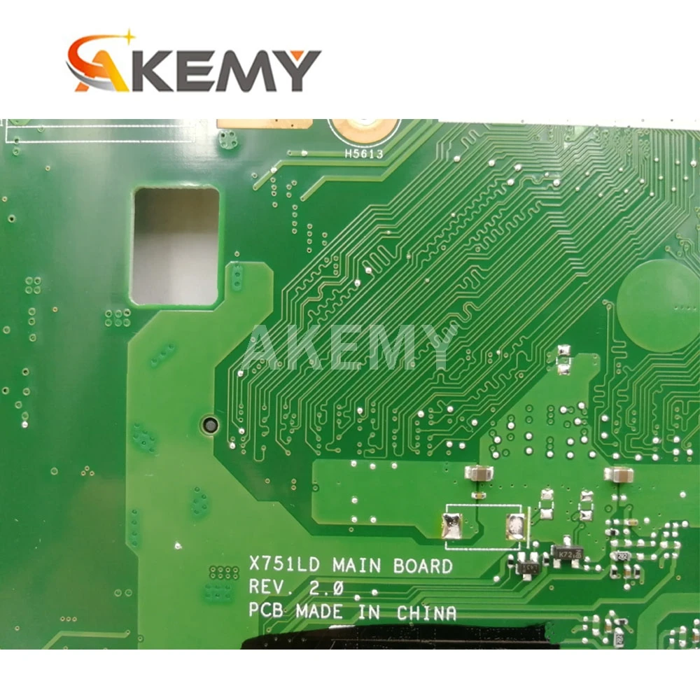 X751LD For ASUS X751LN X751LK X751LD  Laptop motherboard I3-4010U CPU 4GB RAM with GT820M Mainboard test good