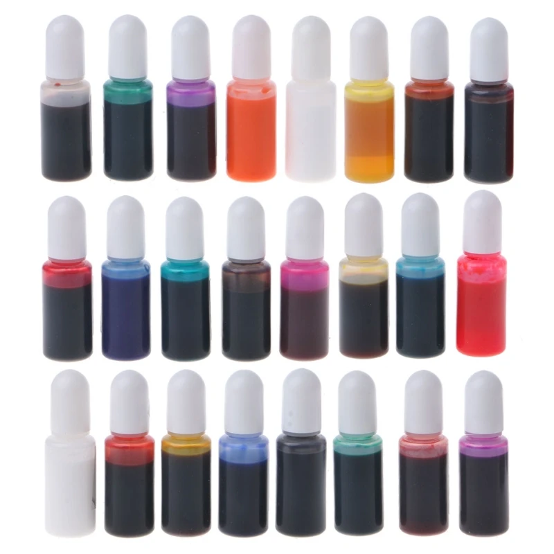 24 Colors Alcohol Ink Set Drawing Inks Epoxy Resin Diffuse Liquid Pigment Painting Dye 10ml Each Art Crafts dropship | Дом и сад