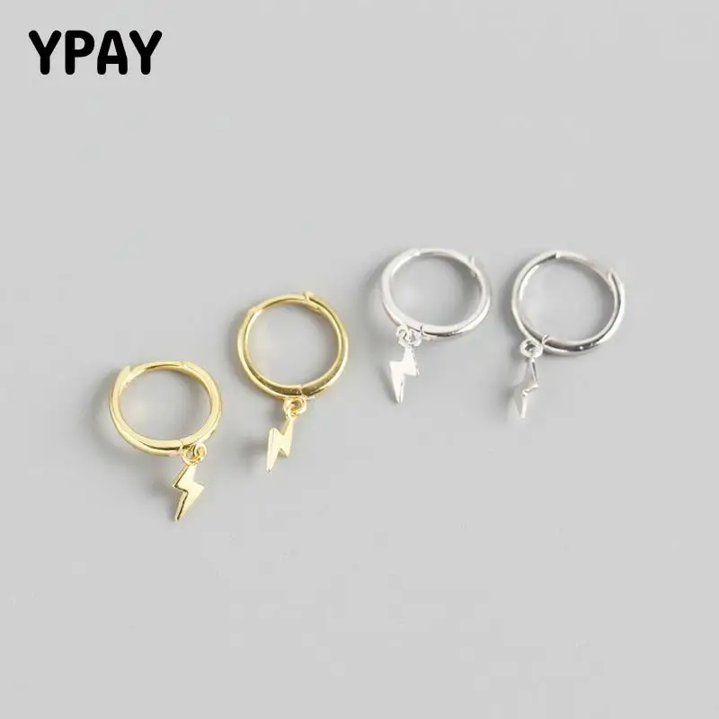 

YPAY Korean INS Lighting Drop Earrings for Women 100% Genuine 925 Sterling Silver Dangle Earring Jewelry Christmas Gifts YME628