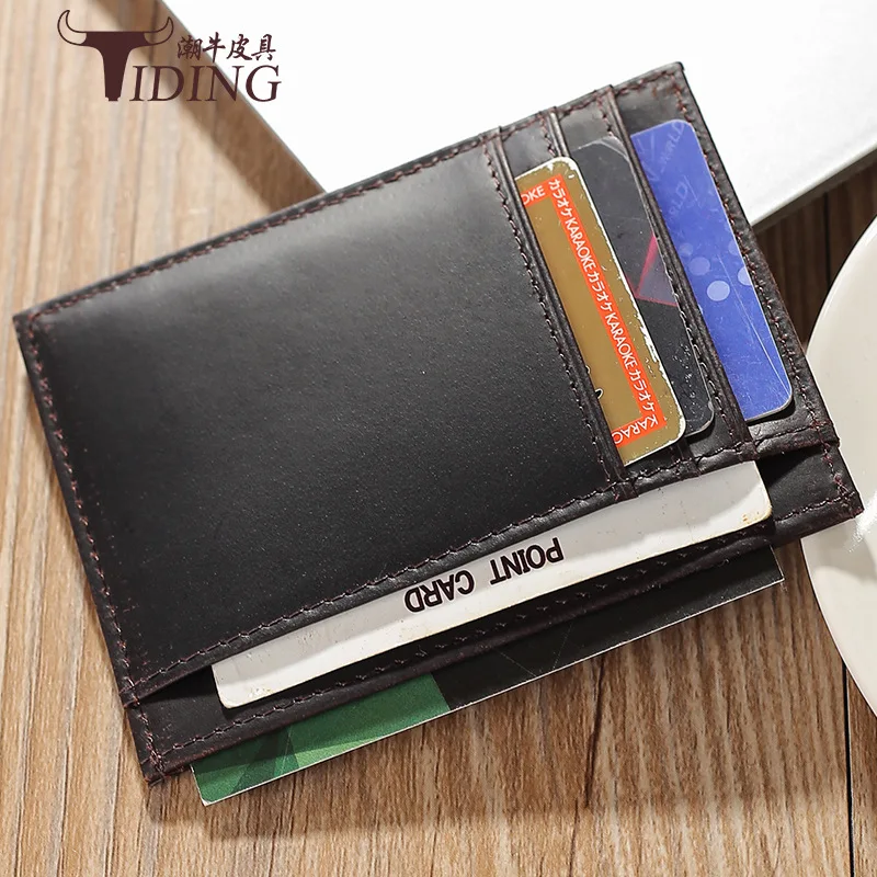 

Tiding New Style Simple-Style Genuine Leather RFID Antimagnetic Body Hugging Wallet Horse Leather Casual Wallet Card Bit More Ca