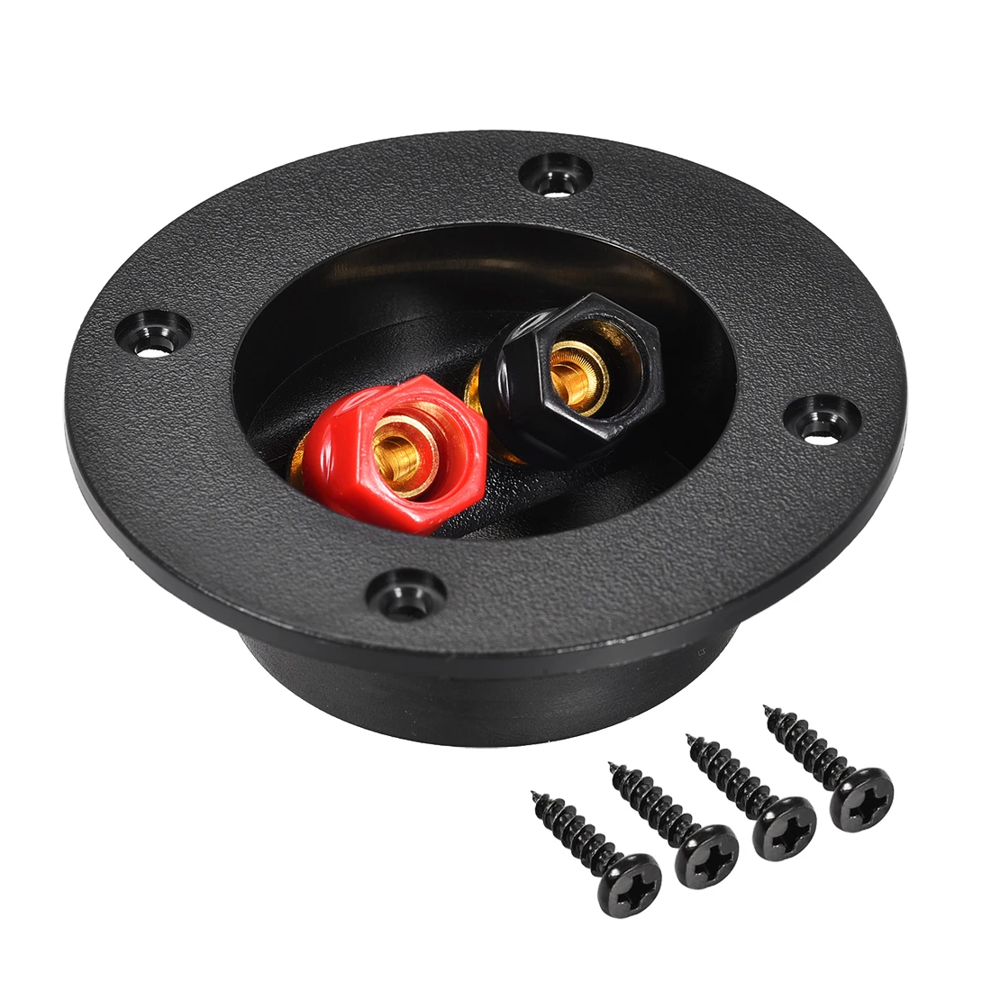 

uxcell 1pcs 2-Way Round Speaker Box Terminal Binding Post Stereo Cup Connectors Plugs