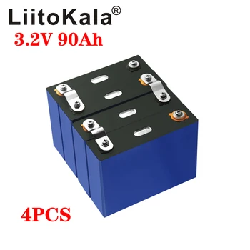 

4pcs LiitoKala NEW 3.2V 90Ah LiFePO4 Prismatic Cell Max 3C 270A Discharge For EV Battery Pack With BUS BARS Boat car batteries