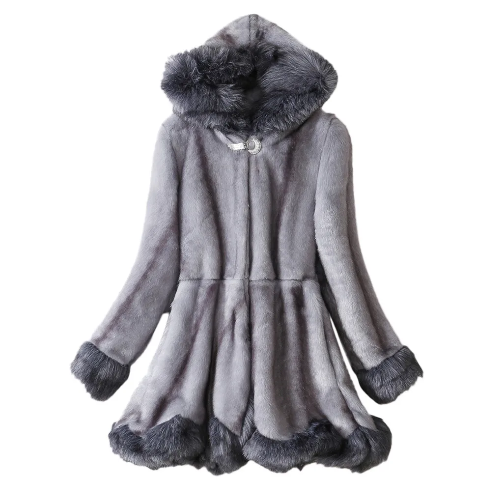 Womail пальто из искусственного меха s женское с длинным рукавом с капюшоном леопардовый принт пуловер Джемпер зимнее пальто из искусственного меха женская с капюшоном плюс размер