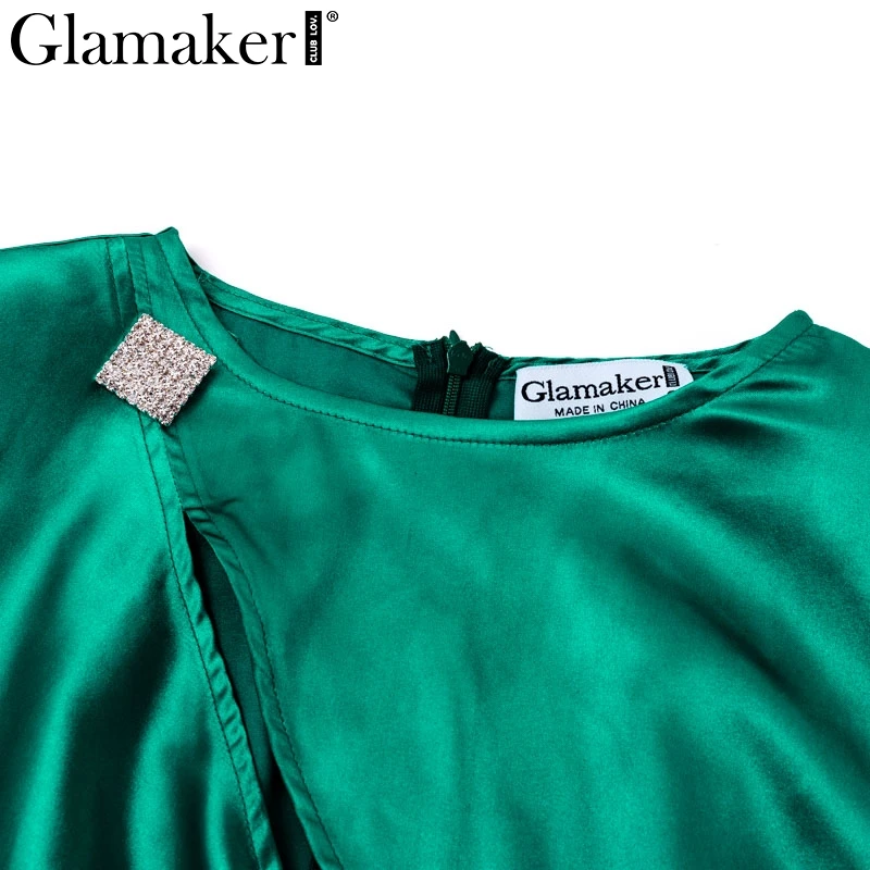 Glamaker/зеленые вечерние осеннее платье макси с длинными рукавами для девочек, сексуальное дамское вечернее платье, облегающее винтажное платье длиной до щиколотки