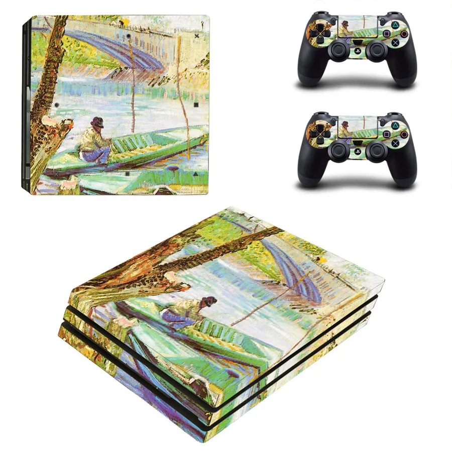 Oil Painting Style Skin Sticker for PS4 Pro PlayStation 4 Pro Console & Controllers Decal Vinyl Skins Accessories Style 18 