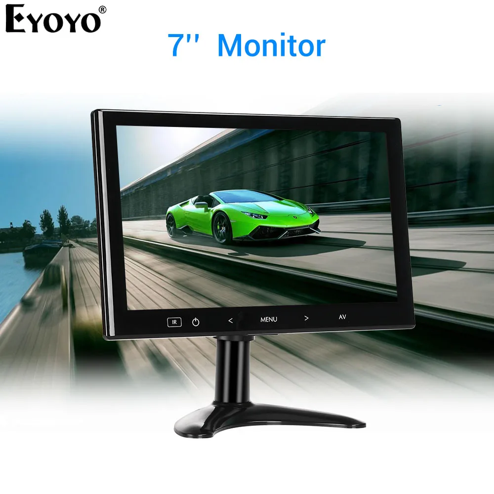 Eyoyo EM07K " ЖК-монитор 1024X600 ЖК-Мини компьютер ТВ-дисплей CC tv экран видеонаблюдения с HDMI VGA Видео Аудио