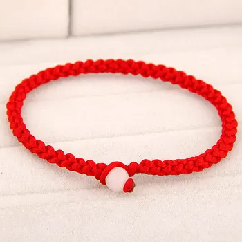 

Hot Sale Fashion Red Thread String Bracelet Lucky Red Green Handmade Rope Bracelet for Women Men Jewelry Lover Couple