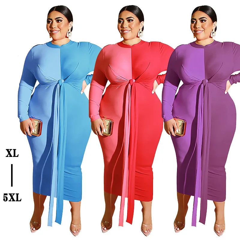 Женское двухцветное платье с длинным рукавом большие размеры 3XL 4XL 5XL XXXXL
