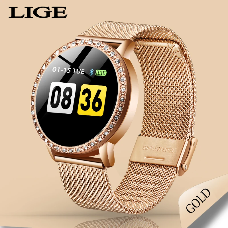 TOP  LIGE Sports Bracelet Couple Smart Watch Heart Rate Blood Pressure Health Detector Pedometer Fitness