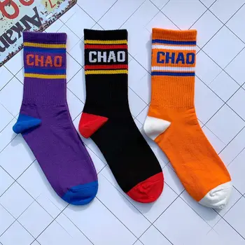 

Freeshipping Crew Charo Socks Spring Summer New Arrival Harajuku Cotton Color Stripe Bright Best Man Newly Original Design Match