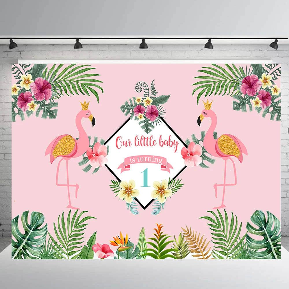 Девушка Фламинго тема фон на день рождения ребенок фон в стиле душа фотографии реквизит цветок фото стенд тропические растения B-410