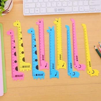 

Ellen Brook 1 Pcs Kawaii Cartoon Candy Color Giraffe Elephant Plastic Measuring Straight Ruler Tool Student Gift Stationery