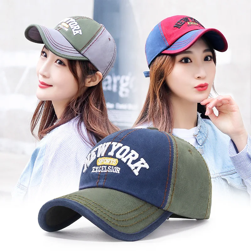 

2020 New Washed Cotton Soft Top Baseball Cap Men and Women Spring Outdoor Peaked Cap Cap Color Matching Old Sun Hat
